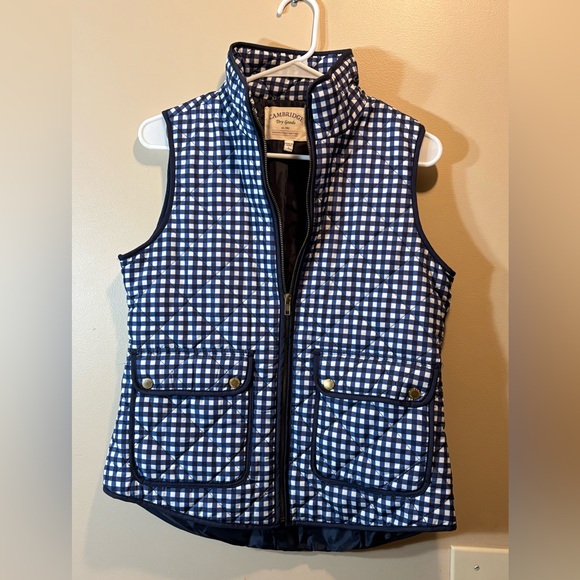 Cambridge Dry Goods Jackets & Blazers - Navy Gingham Vest Small